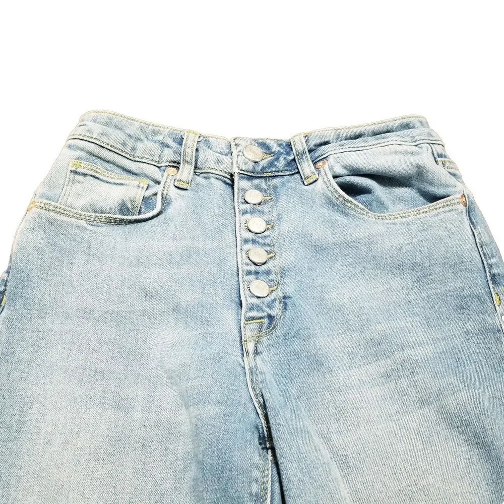 Reiss Bailey Jeans Women's Size 26 Light Wash Stretch Denim Button Fly  (25x26)